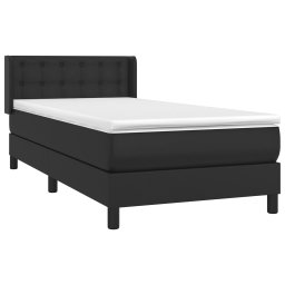 vidaXL Boxspring met matras kunstleer zwart 90x200 cm