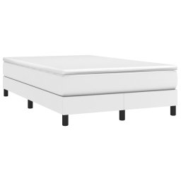 vidaXL Boxspring met matras kunstleer wit 120x200 cm