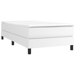 vidaXL Boxspring met matras kunstleer wit 90x200 cm