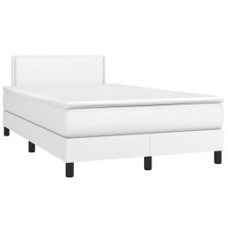 vidaXL Boxspring met matras kunstleer wit 120x200 cm