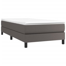 vidaXL Boxspring met matras kunstleer grijs 80x200 cm