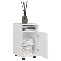 vidaXL Bijzetkast met wielen 33x38x60 cm bewerkt hout wit