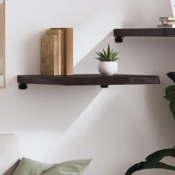 vidaXL Wandschap 60x60x(2-6)cm behandeld massief eikenhout donkerbruin
