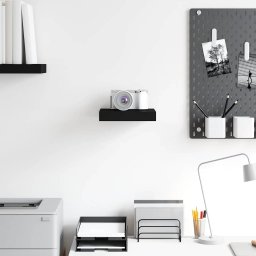 vidaXL Wandschap zwevend 23x23,5x3,8 cm MDF zwart