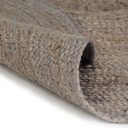 vidaXL Vloerkleed handgemaakt rond 150 cm jute grijs