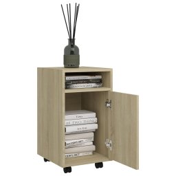 vidaXL Bijzetkast met wielen 33x38x60 cm bewerkt hout sonoma eiken