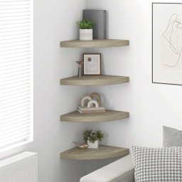 vidaXL Hoekschappen zwevend 4 st 35x35x3,8 cm MDF eikenkleurig