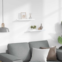 vidaXL Wandschappen 2 st 40x9x3 cm hoogglans wit