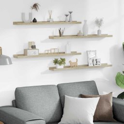 vidaXL Wandschappen 4 st 80x9x3 cm sonoma eikenkleurig