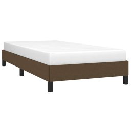 vidaXL Bedframe zonder matras 90x200 cm stof donkerbruin