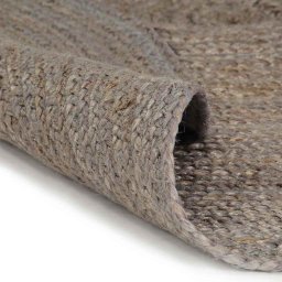 vidaXL Vloerkleed handgemaakt rond 90 cm jute grijs