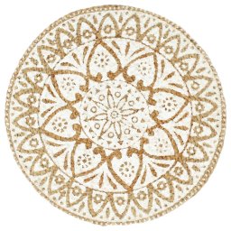 vidaXL Placemats 6 st rond 38 cm jute wit