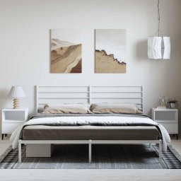 vidaXL Bedframe met hoofdbord metaal wit 193x203 cm