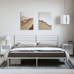 vidaXL Bedframe met hoofdbord metaal wit 183x213 cm