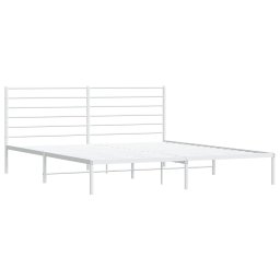 vidaXL Bedframe met hoofdbord metaal wit 180x200 cm