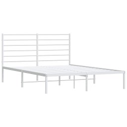 vidaXL Bedframe met hoofdbord metaal wit 120x200 cm