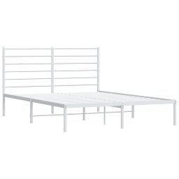 vidaXL Bedframe met hoofdbord metaal wit 140x200 cm