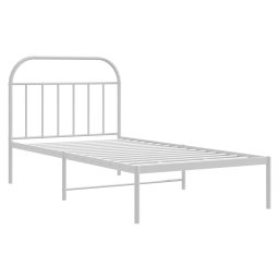 vidaXL Bedframe met hoofdbord metaal wit 107x203 cm
