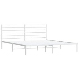 vidaXL Bedframe met hoofdbord metaal wit 200x200 cm