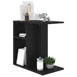 vidaXL Bijzettafel 50x30x50 cm bewerkt hout zwart