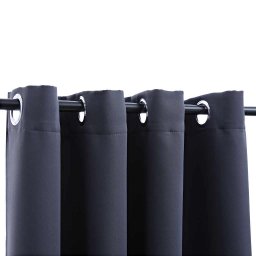 vidaXL Gordijnen verduisterend met ringen 2 st 140x225 cm antraciet