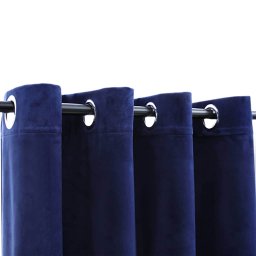 vidaXL Gordijn verduisterend met ringen 2 st 140x175 cm fluweel blauw