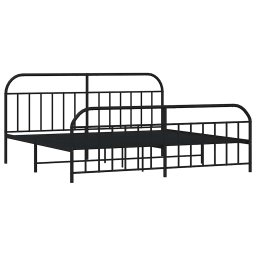 vidaXL Bedframe met hoofd- en voeteneinde metaal zwart 193x203 cm