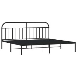 vidaXL Bedframe met hoofdbord metaal zwart 193x203 cm