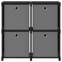 vidaXL Kast met 4 vakken met boxen 69x30x72,5 cm stof zwart