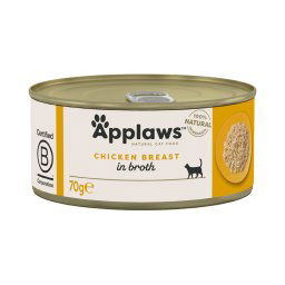 6x70g Kip & Zalm in Bouillon Kippenborst Applaws Kattenvoer