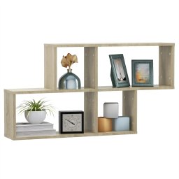 vidaXL Wandschap 100x18x53 cm bewerkt hout sonoma eikenkleurig