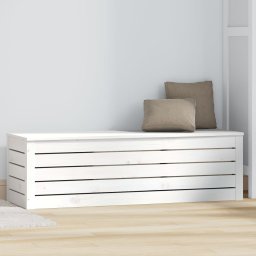 vidaXL Opbergbox wit 109x36,5x33 cm massief grenenhout