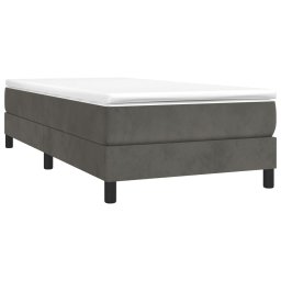 vidaXL Boxspring met matras fluweel donkergrijs 90x190 cm