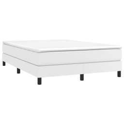 vidaXL Boxspring met matras kunstleer wit 140x200 cm