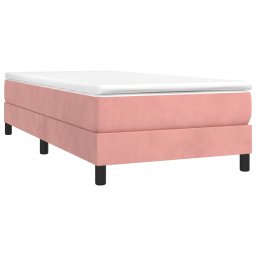 vidaXL Boxspring bed fluweel roze 90x200 cm
