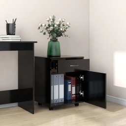 vidaXL Rolkast 45x38x54 cm bewerkt hout zwart