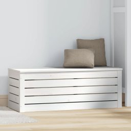 vidaXL Opbergbox wit 89x36,5x33 cm massief grenenhout