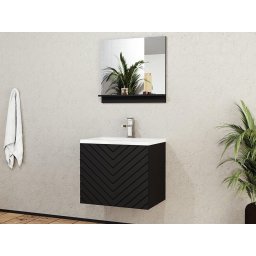 Badkamerkast met lavabo NAJID 1 lade zwart
