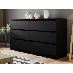 Commode MALIWA 6 lades zwart