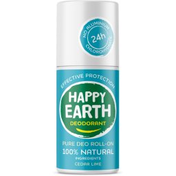 Happy Earth 100% Natural Deo Roll-On Cedar Lime