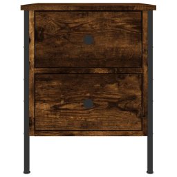 vidaXL Nachtkastje 40x42x50 cm bewerkt hout gerookt eikenkleurig
