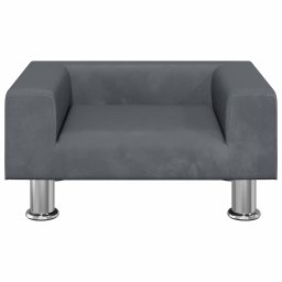 vidaXL Kinderbank 50x40x26,5 cm fluweel donkergrijs