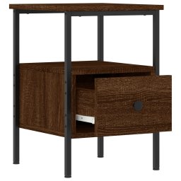 vidaXL Nachtkastje 34x36x50 cm bewerkt hout bruin eikenkleur