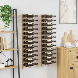 vidaXL Wijnrekken 2 st voor 24 flessen wandmontage ijzer goudkleurig