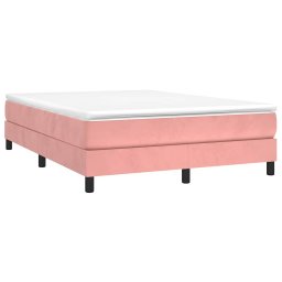 vidaXL Boxspring met matras fluweel roze 140x190 cm