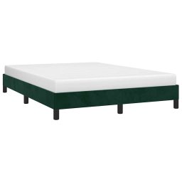 vidaXL Bedframe zonder matras 140x200 cm fluweel donkergroen
