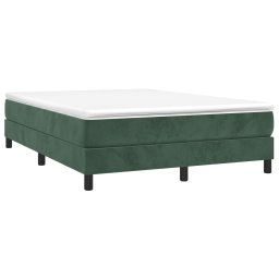 vidaXL Boxspring met matras fluweel donkergroen 140x200 cm