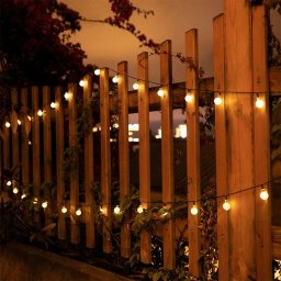 Solar lichtslinger bubble met 50 warm witte led lampen