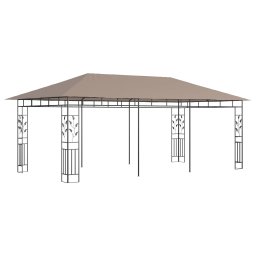 vidaXL Prieel met klamboe 180 g/m² 6x3x2,73 m taupe