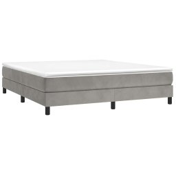 vidaXL Boxspring met matras fluweel lichtgrijs 180x200 cm